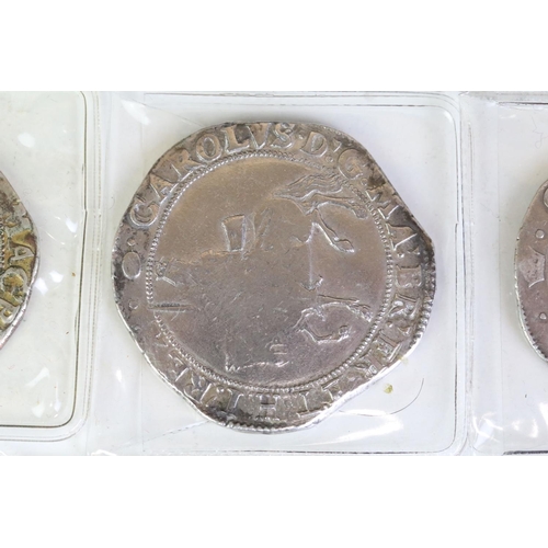 274 - A collection of nine British King Charles I hammered silver coins to include Half Crown, Shillings, ... 