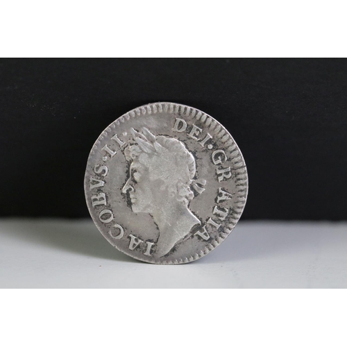 277 - A British King James II silver Maundy four pence coin.