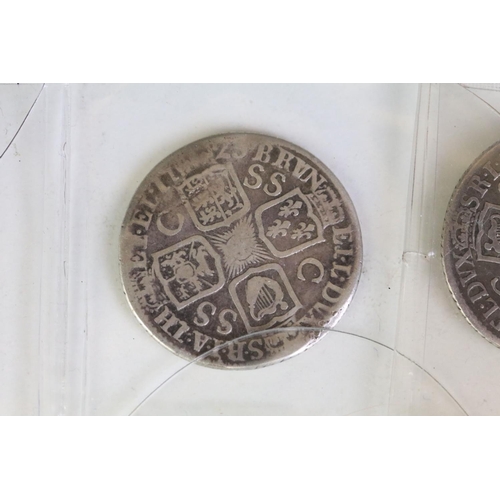 284 - A collection of nine British King George I early milled coins to include two silcer shillings.