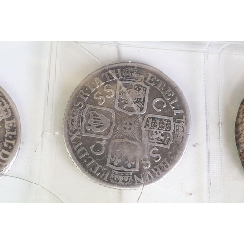 284 - A collection of nine British King George I early milled coins to include two silcer shillings.