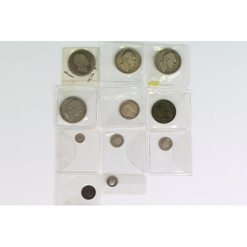 294 - A collection of British King William IIII early milled silver and copper coins to include half crown... 