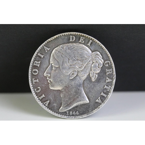 295 - A British Queen Victoria 1844 (Young Head) silver full crown coin.