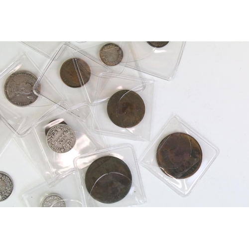 300 - A collection of British Queen Victoria silver and copper coins to include half crown, florin, shilli... 