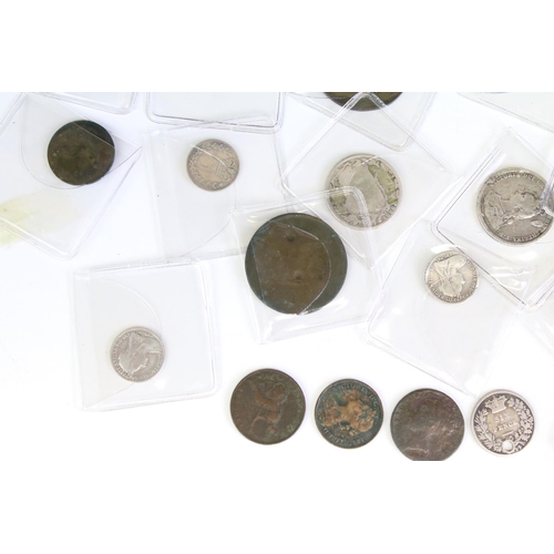 300 - A collection of British Queen Victoria silver and copper coins to include half crown, florin, shilli... 