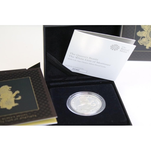 234 - A collection of six United Kingdom Royal Mint 'The Queens Beasts' One Ounce silver proof coins to in... 