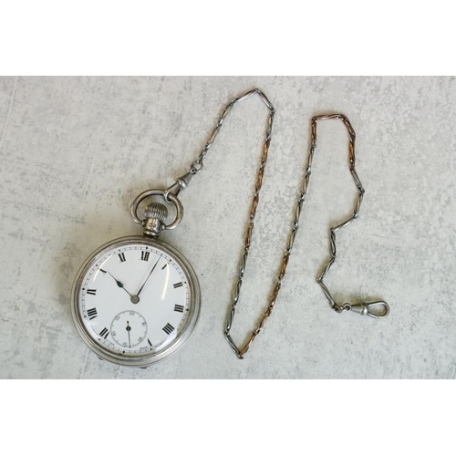 610 - Collection of pocket watches and fob watches to include a silver open face top wind pocket watch; a ... 