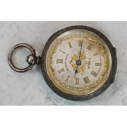 610 - Collection of pocket watches and fob watches to include a silver open face top wind pocket watch; a ... 