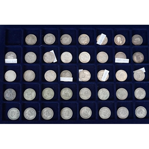 242 - A good collection of British pre decimal coins to include shillings, sixpence and threepence example... 