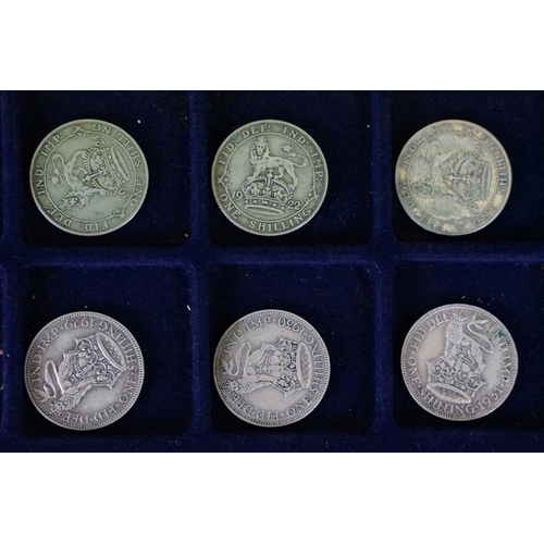 242 - A good collection of British pre decimal coins to include shillings, sixpence and threepence example... 