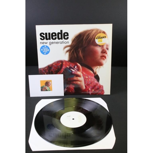 28 - Vinyl & Autograph - 1 album and 1 12” by Suede to include: Coming Up (Original UK 1996 pressing with... 