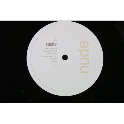 28 - Vinyl & Autograph - 1 album and 1 12” by Suede to include: Coming Up (Original UK 1996 pressing with... 