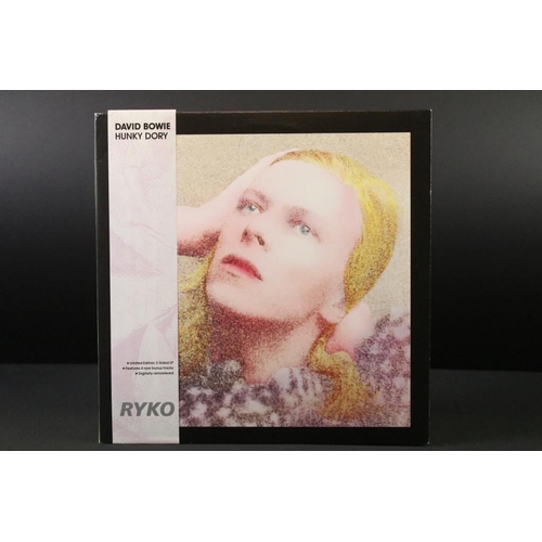 58 - Vinyl - David Bowie Hunky Dory US 1990 Limited Edition Double Clear Vinyl with OBI slick on Ryko Ana... 