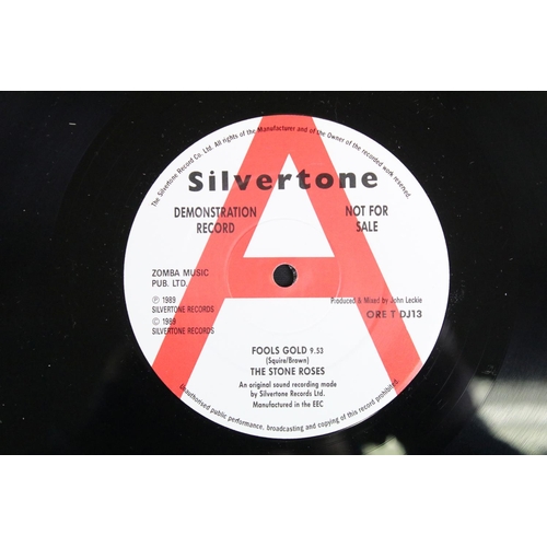 445 - Vinyl - 2 Stone Roses promo 12” singles to include: Fools Gold (Silvertone Records ORE T DJ 13) in o... 