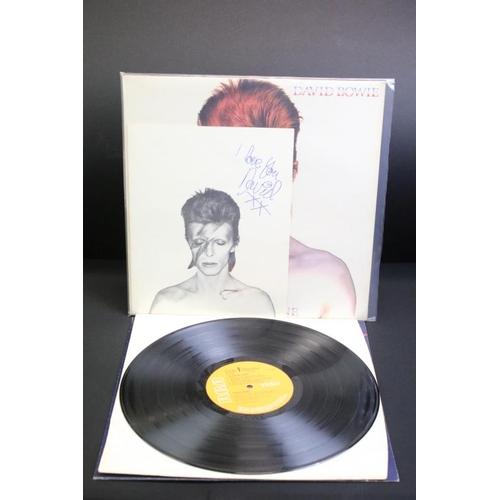 186 - Vinyl - 2 David Bowie original UK albums with Fan Club inserts, to include: A Aladdin Sane (original... 