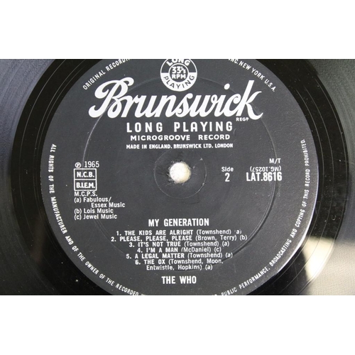 504 - Vinyl - The Who My Generation LP on Brunswick Records LAT 8616. Original UK 1965 pressing, 2B / 2B m... 