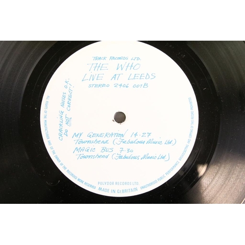 505 - Vinyl - 3 The Who albums to include: Live At Leeds (UK 1st pressing with black text  on sleeve, A 1 ... 