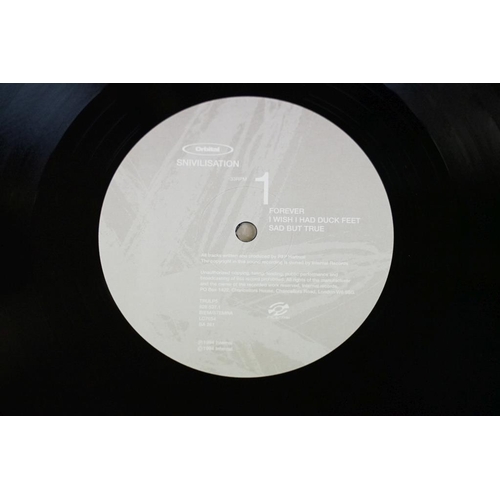 427 - Vinyl - one album and two 12” by Orbital, to include: Snivilisation (UK 1994, double album with info... 