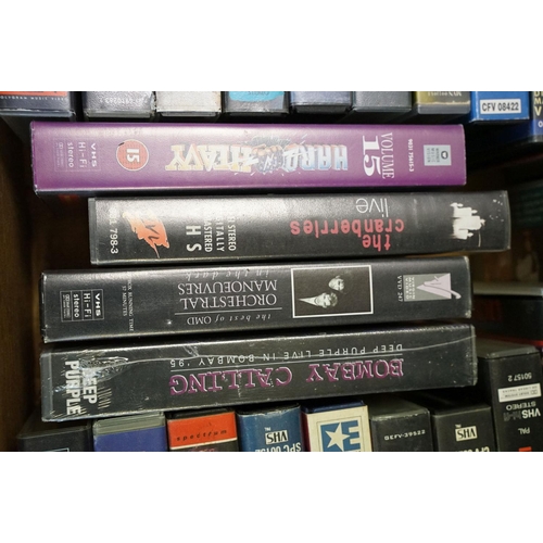 314 - VHS / Cassettes - Around 70 mainly Rock related VHS Cassette tapes to include Motorhead, Def Leopard... 