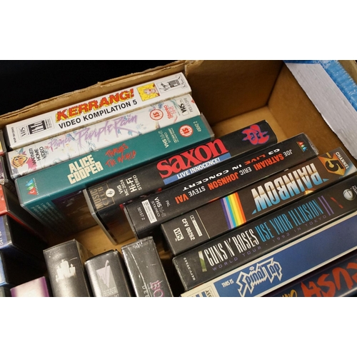 314 - VHS / Cassettes - Around 70 mainly Rock related VHS Cassette tapes to include Motorhead, Def Leopard... 