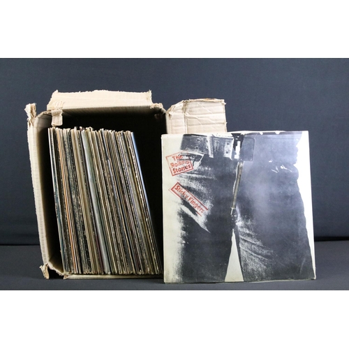 363 - Vinyl - Over 50 mainly rock LPs to include The Rolling Stones x 2 (inc Sticky Fingers large zipper v... 