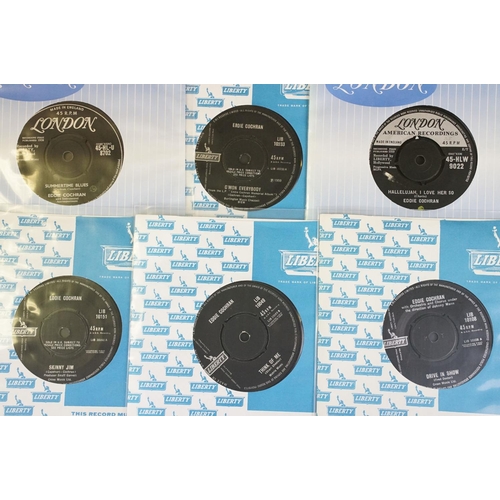 560 - Vinyl - 33 Eddie Cochran 7” singles and EP’s spanning his career, including : 8 on London Records (i... 