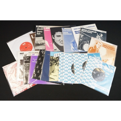 560 - Vinyl - 33 Eddie Cochran 7” singles and EP’s spanning his career, including : 8 on London Records (i... 