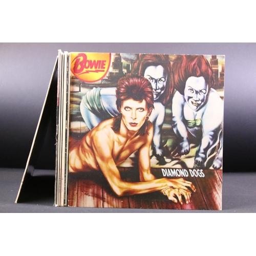 637 - Vinyl - 8 David Bowie LPs to include Diamond Dogs (with Fanclub insert), Space Oddity, Hunk Dory (wi... 