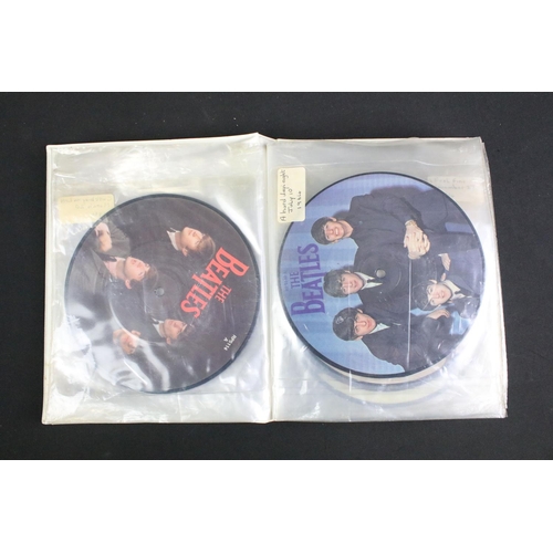 674 - Vinyl - The Beatles complete ltd edition picture disc series (22 discs), with inserts.  Ex overall