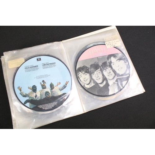 674 - Vinyl - The Beatles complete ltd edition picture disc series (22 discs), with inserts.  Ex overall