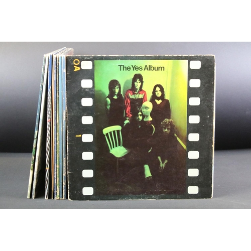 320 - Vinyl - YES 7 LP's to include Fragile (K 30009) orange and green label, with booklet, Close To The E... 