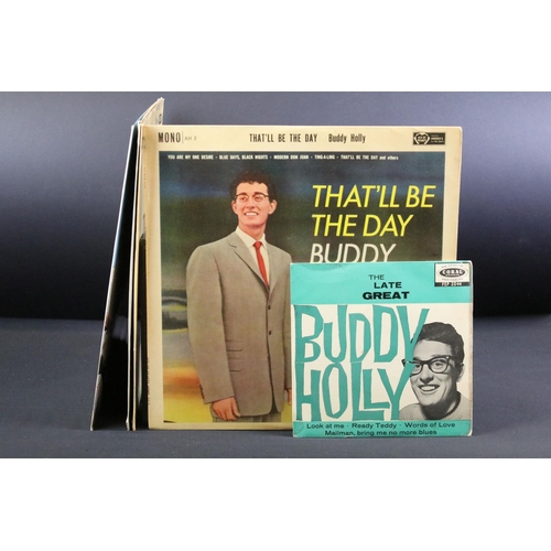 321 - Vinyl - Buddy Holly & The Crickets 4 LP's plus 1 EP (The Late Great Buddy Holly Coral FEP 2044), the... 