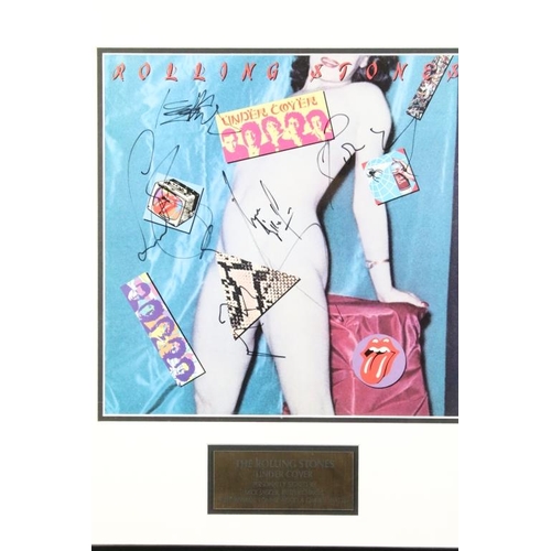 724 - Memorabilia & Autographs - Framed & glazed Rolling Stones Under Cover signed in black pen by Mick Ja... 