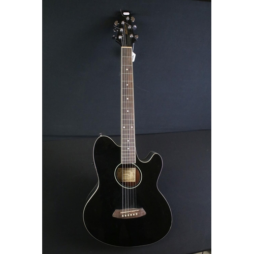 775 - Guitar - Ibanez guitar in black body, model no. TCY10E-BK serial no. 2Y-04 GS170102511