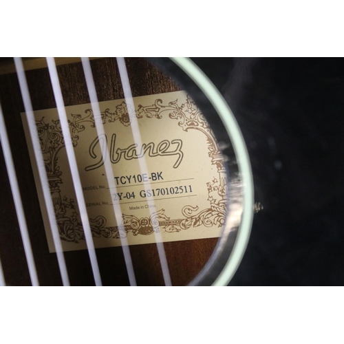 775 - Guitar - Ibanez guitar in black body, model no. TCY10E-BK serial no. 2Y-04 GS170102511