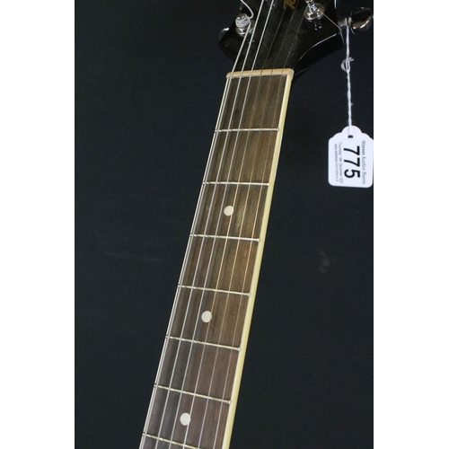 775 - Guitar - Ibanez guitar in black body, model no. TCY10E-BK serial no. 2Y-04 GS170102511