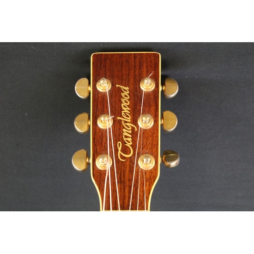 781 - Guitar - Tanglewood TW45DLX electro acoustic guitar, a couple of marks to body, with soft case