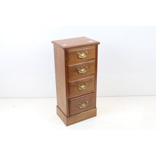 681 - Small Floor Standing Four Drawer Mahogany Chest, 79cm high x 36cm wide x 26cm deep