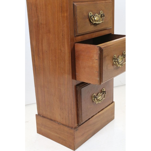 681 - Small Floor Standing Four Drawer Mahogany Chest, 79cm high x 36cm wide x 26cm deep