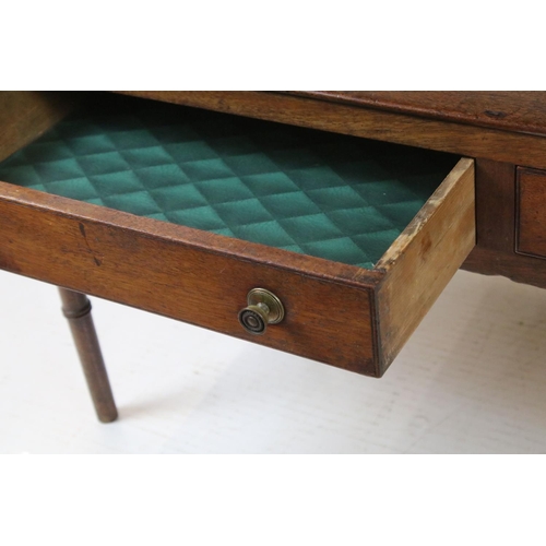 685 - 19th century Mahogany Buffet, the undershelf with two drawers below, raised on turned ringed legs, 7... 