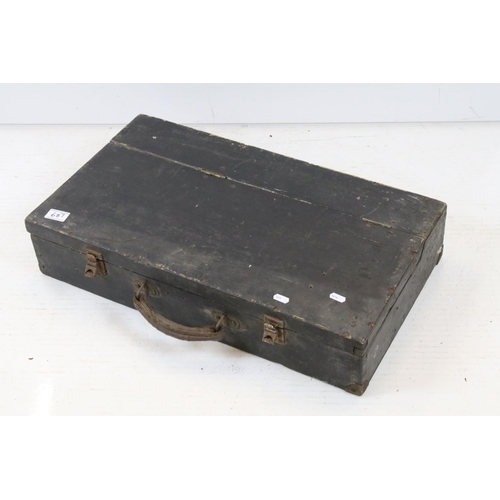 687 - Early 20th century Wooden Carpenter's Tool Box (64cm long x 14cm high) together with a quantity of W... 