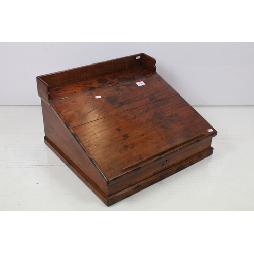 690 - 19th century Pine Table Top Clerk's Desk, the sloping hinged lid opening to an interior fitted with ... 