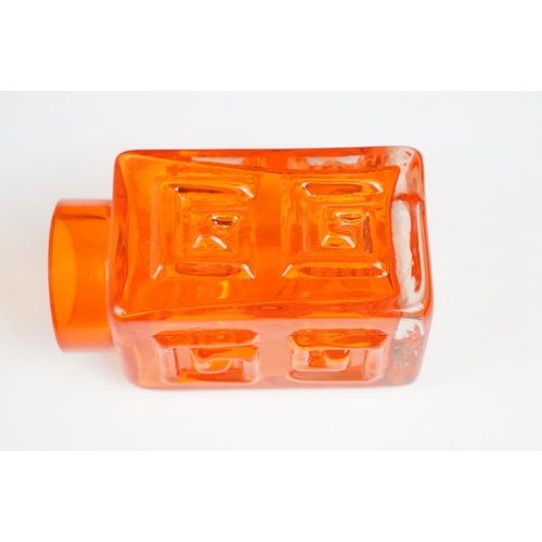 18 - Whitefriars Greek Key vase in the Tangerine colourway, from Geoffrey Baxter's textured glass range, ... 