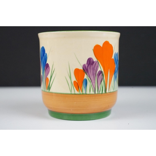 22 - Clarice Cliff for Newport Pottery Bizarre Autumn Crocus Fern Poter / Plant, printed marks to base, a... 