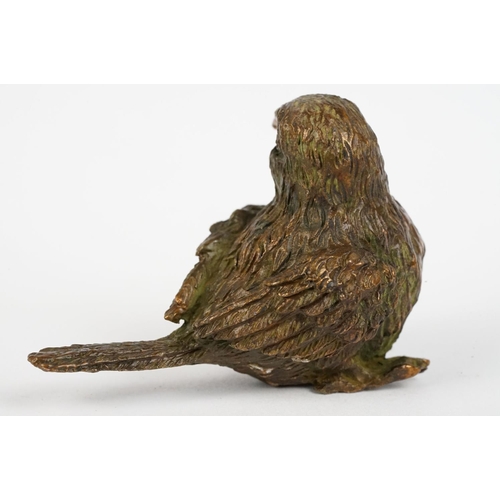 222 - Japanese Bronze figure of a Sparrow bird, approx 5cm long