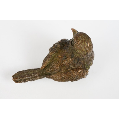 222 - Japanese Bronze figure of a Sparrow bird, approx 5cm long