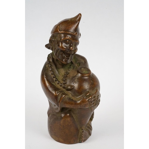 227 - A Chinese bronze Ji Gong Monk statue, stands approx 8cm in height.