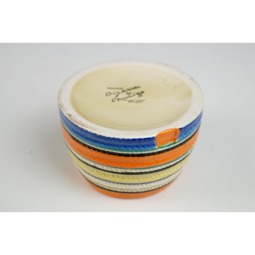 23 - Clarice Cliff for Newport Pottery Bizarre Liberty Banded Beehive Honey Pot, with cover, printed mark... 