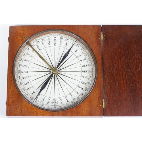 233 - An antique wooden cased travelling compass, the box marked Stanley, London.