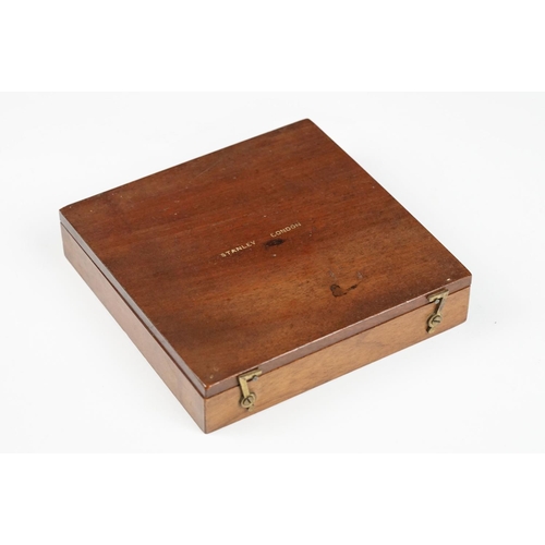 233 - An antique wooden cased travelling compass, the box marked Stanley, London.