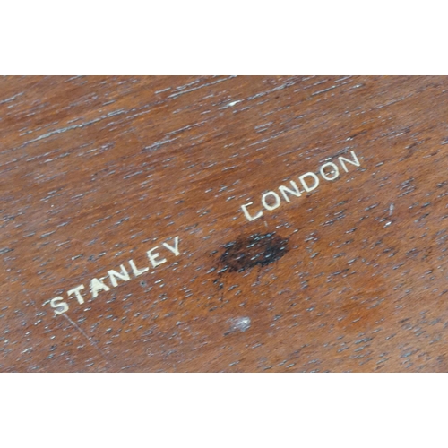 233 - An antique wooden cased travelling compass, the box marked Stanley, London.